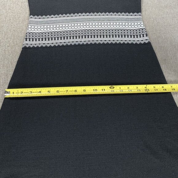 Artisan Knit A-Line Combo Dress Women's Small Round Neck 3/4 Sleeve Onyx NWT - Picture 13 of 16
